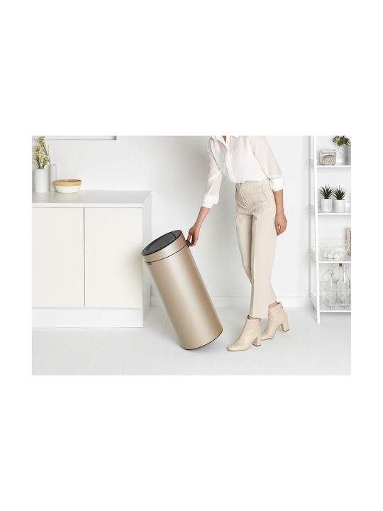 Brabantia Touch New Κάδος Απορριμμάτων από Ανοξείδωτο Ατσάλι Champagne 30lt