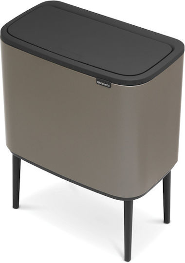 Brabantia Κάδος Bo Ανακύκλωσης από Ανοξείδωτο Ατσάλι Push Platinum 34lt