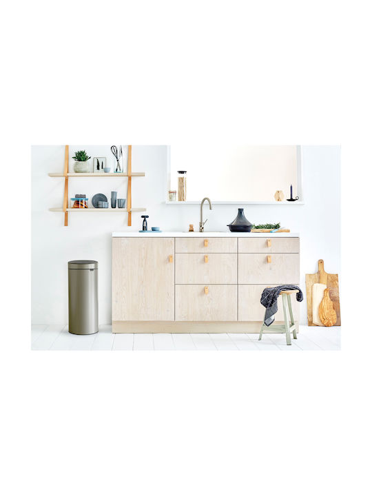 Brabantia Brabantia Touch New Mülleimer Metallisch mit Pedal Platinum 30lt