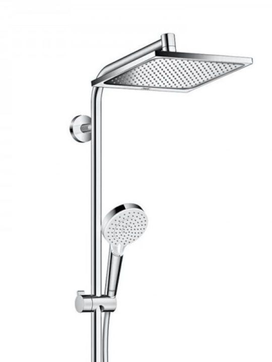 Hansgrohe Crometta Duschsäule mit Wannenbatterie Silbern