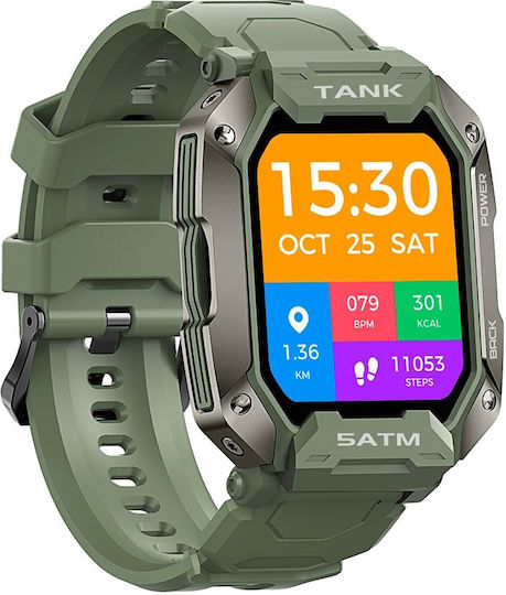 Kospet Tank M1 Waterproof Smartwatch with Heart Rate Monitor (Green)