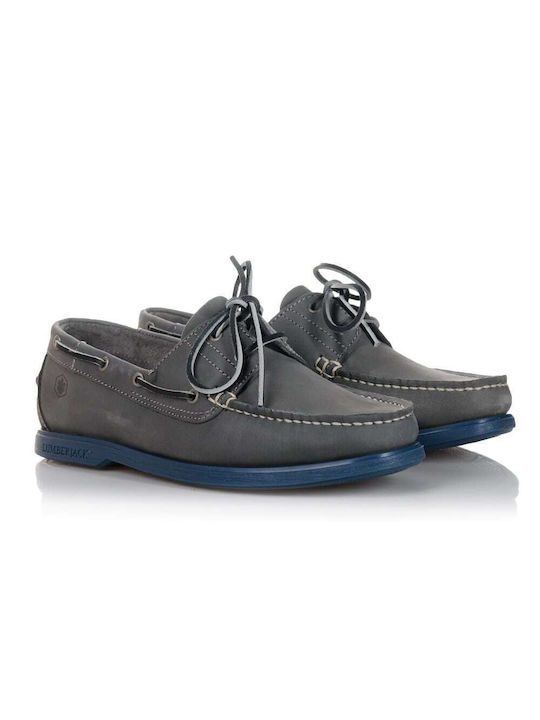 Lumberjack Men's Leather Boat Shoes Gray