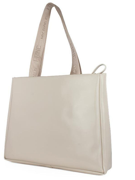 FRNC Damen Tasche Shopper Schulter Beige