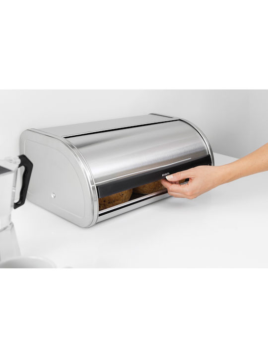 Brabantia Roll Top Ψωμιέρα με Καπάκι Μεταλλική Matt Black 44.5x26.2x17.3cm