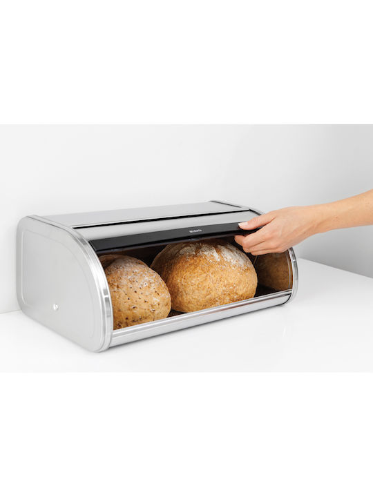Brabantia Roll Top Ψωμιέρα με Καπάκι Μεταλλική Matt Steel