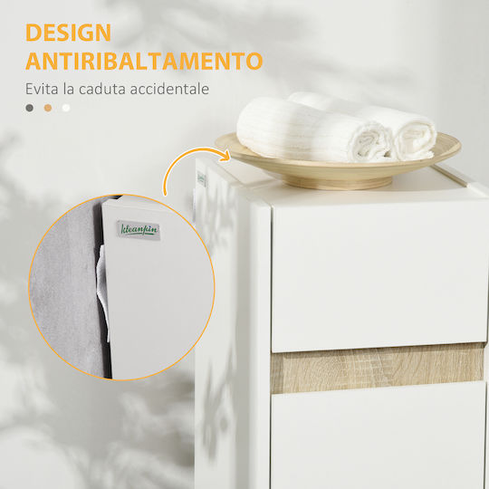 Kleankin 834-501V00WT Ντουλάπι Μπάνιου 30x33x88cm Λευκό