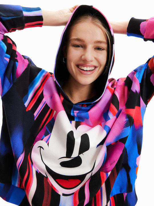 Arty Mickey Damen Sweatshirt Kapuzen Mehrfarbig