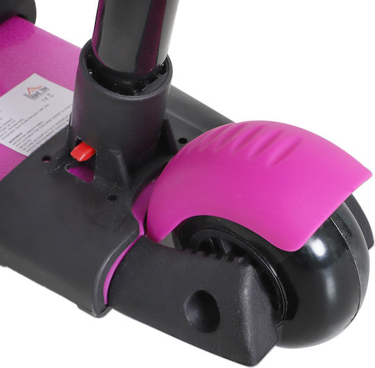 HomCom Kids Scooter 3-Wheel with Seat Pink
