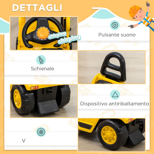 Kids Foot-to-Floor Ride On Tractor with Pedal Yellow