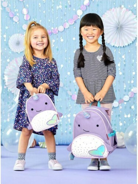 Skip Hop Zoo Whale School Bag Backpack Elementary, Elementary Lilac with Water Bottle Holder