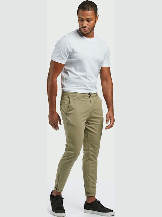 2210211001 Hose Chino Elastisch in Schlanker Passform Khaki