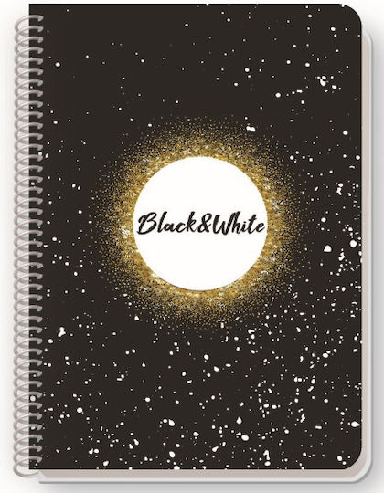 Black & White Spirale Schulheft Geregelt A4 35 Papiereinlagen Gold Verschiedene Designs