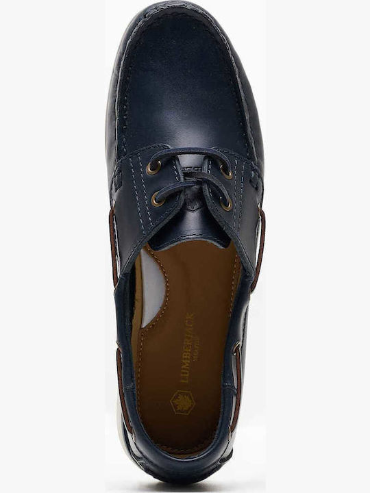 Δερμάτινα Ανδρικά Boat Shoes σε Μπλε Χρώμα