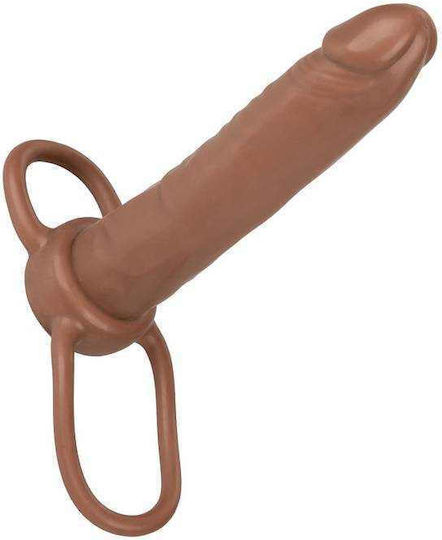 Calexotics Accomodator Dual Penetrator με Dildo 13cm σε Καφέ Χρώμα