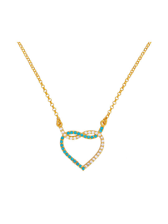 Excite-Fashion Necklace from Gold Plated Silver with Zircon