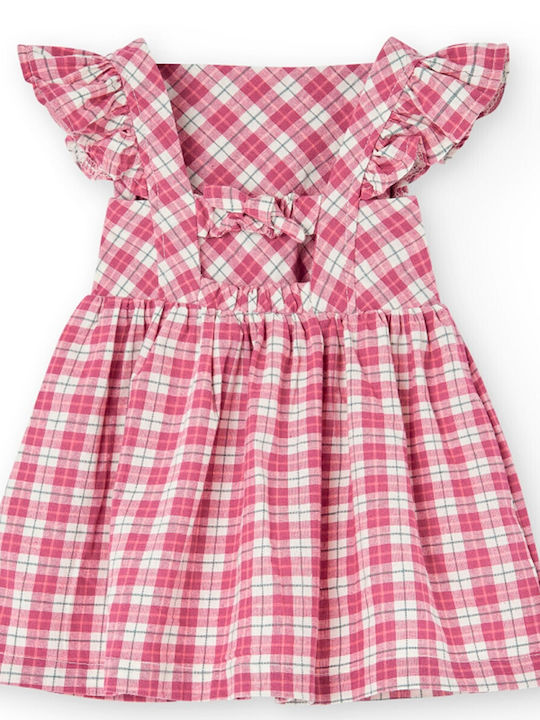 Boboli Mädchen Kleid Set mit Zubehör Geprüft Ärmellos Rosa