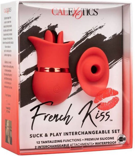 Calexotics French Kiss Αναρροφητής με Δόνηση Suck & Play Interchangeable Set Red