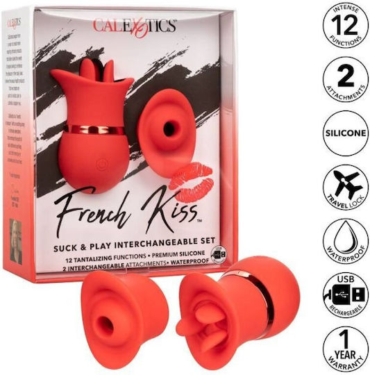 Calexotics French Kiss Αναρροφητής με Δόνηση Suck & Play Interchangeable Set Red