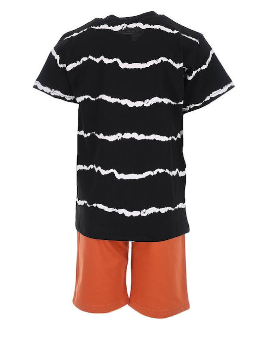 Nek Kids Wear Kids Set with Shorts Summer 2pcs Black