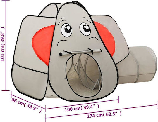 vidaXL Kinderzelt Elefant Gray