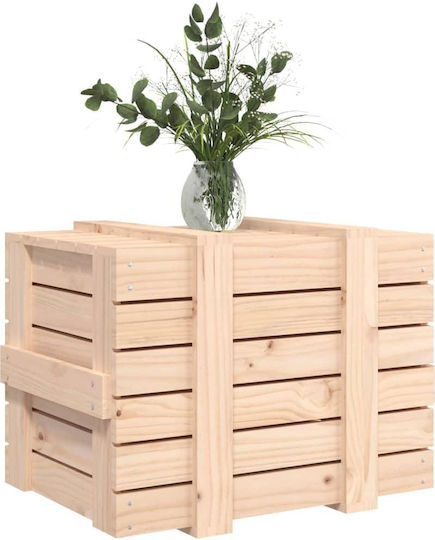 vidaXL Дърво Кутия за съхранение с капак Кафяв 58x40.5x42см 1бр
