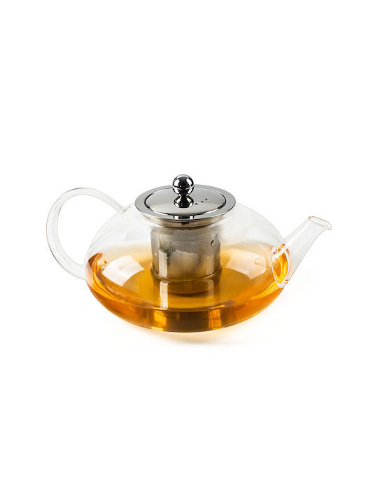 Luigi Ferrero FR-8121B Glass Transparent Teapot with Filter 1200ml