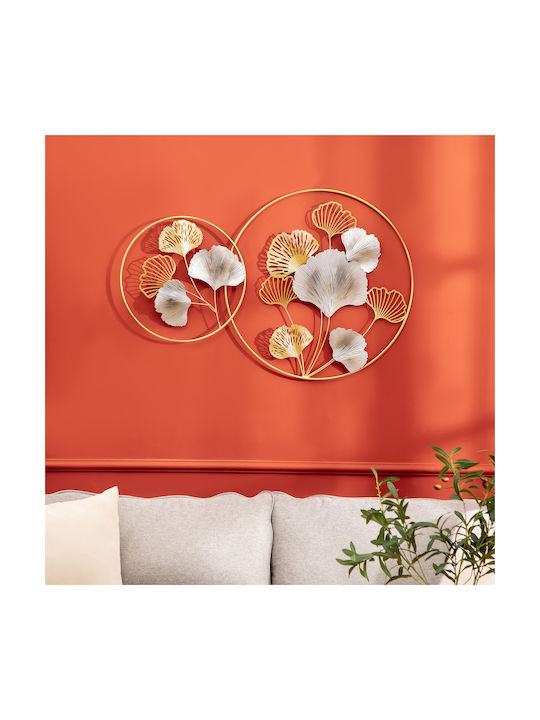 HomCom 3D Gold Wall Decor Made of Metal 138x70cm