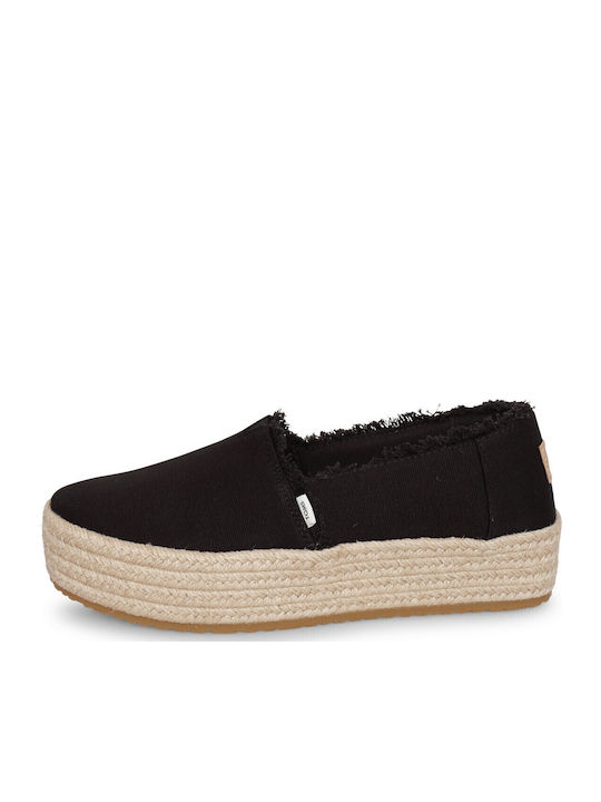 Valencia Platform Women's Fabric Espadrilles Black