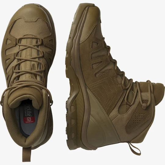 Salomon Cizme Militare Ghete Scurte Quest Prime Forces GTX Cu Membrană Gore-Tex Din Piele Maro
