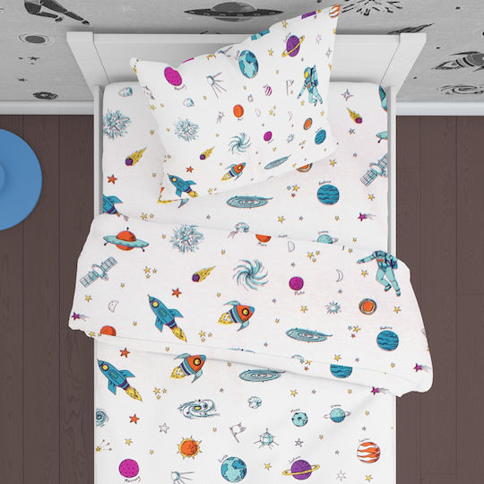 Dimcol Pătură pentru copii Single Space Alb 160x240buc