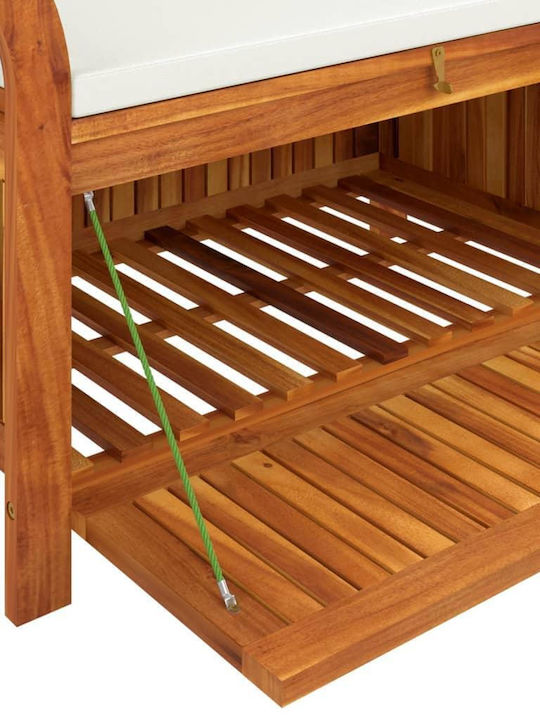 Bench Outdoor Wooden with Chest and Pillows 91x50x60cm