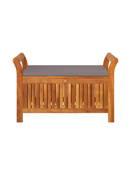 Bench Outdoor Wooden with Chest and Pillows 91x50x60cm