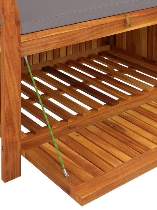 Bench Outdoor Wooden with Chest and Pillows 91x50x60cm