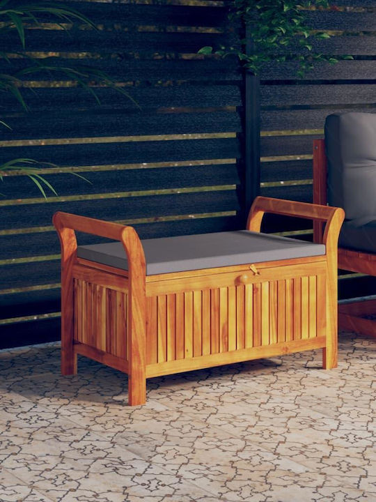 Bench Outdoor Wooden with Chest and Pillows 91x50x60cm