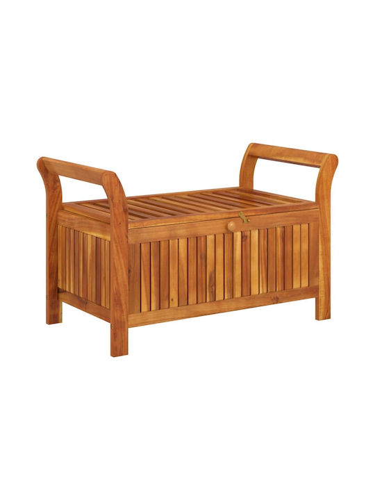 Bench Outdoor Wooden with Chest and Pillows 91x50x60cm