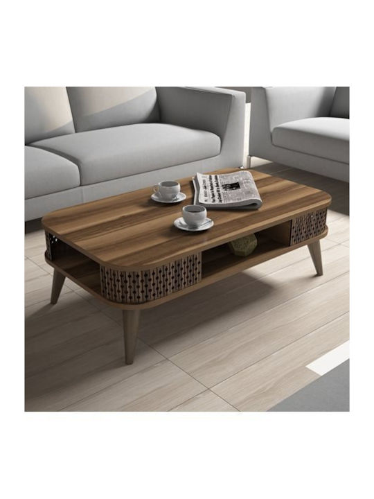 Rectangular Central Wooden Walnut Coffee Table W105xD60xH34.6cm