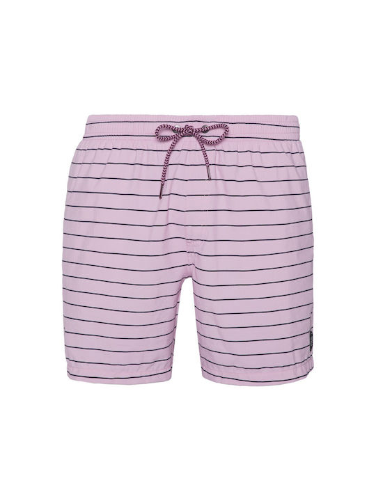 Protest Sharif Herren Badebekleidung Shorts Rosa Gestreift