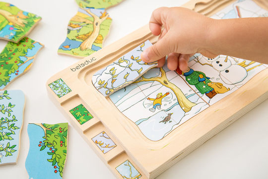 Lemnos Puzzle pentru Copii 4 Anotimpuri 36buc Beleduc