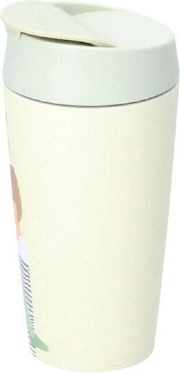 Chic Mic Blessed Mommy Cană Bambus cu Capac Bej 420ml