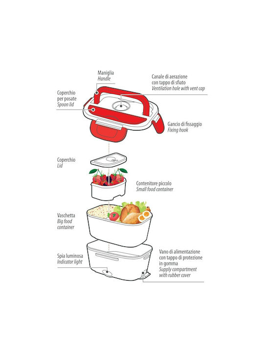 Lampa Electric Lunch Box Plastic Red 1500ml 1τμχ