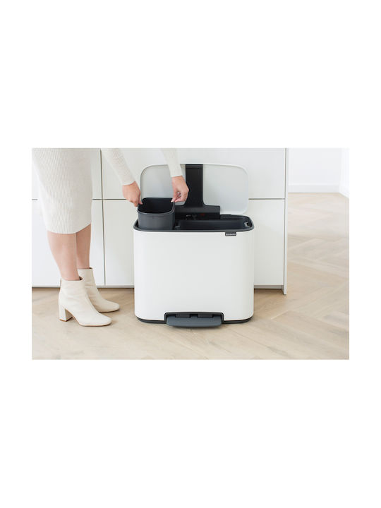 Brabantia Bo Waste Bin Recycling with Pedal White 34lt 1pcs