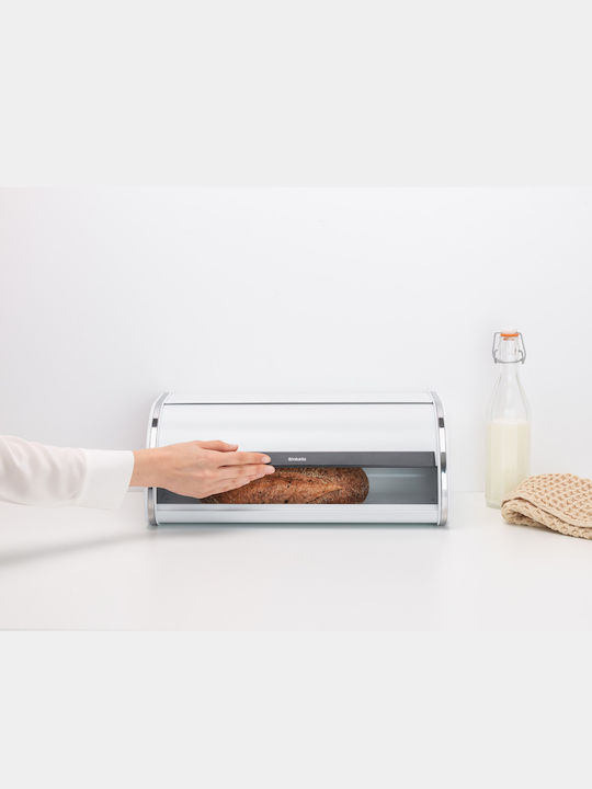 Brabantia Metallic Bread Box with Lid White
