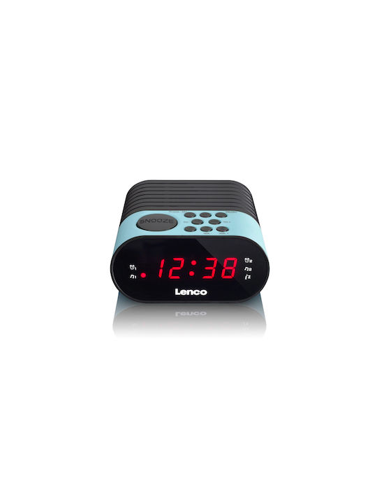 Lenco Lenco Digital Tabletop Clock LED Plastic with Alarm Clock & Radio Blue CR-07