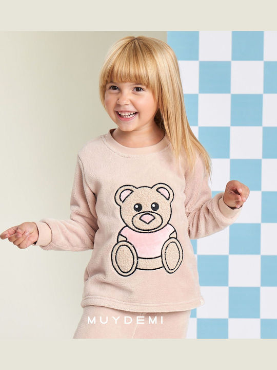 Muydemi Παιδική Πιτζάμα Χειμωνιάτικη Fleece Ροζ Muydemi Παιδική Πιτζάμα Χειμωνιάτικη Fleece Ροζ