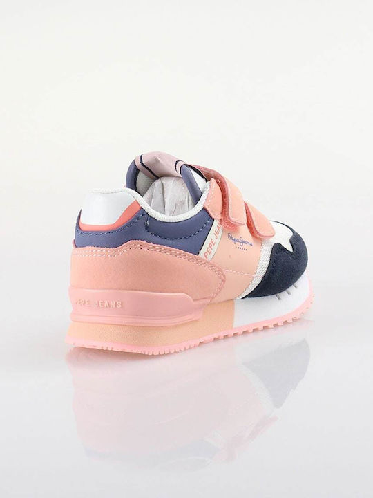 Pepe Jeans Kinder-Sneaker London mit Klettverschluss Rosa