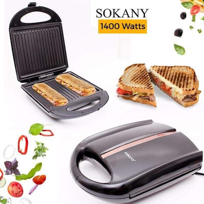 Sokany HY-903 Sandwich Maker for for 4 Sandwiches Sandwiches 1400W Black