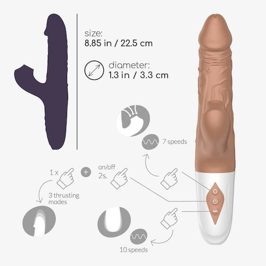 Crushious El Matador Αναρροφητής Αιδοίου με Δόνηση Thrusting Rabbit Vibrator With Suction Καφέ