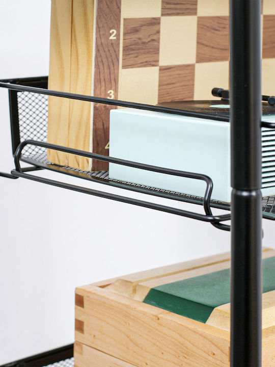 HomCom HomCom Plastic Kitchen Trolley 4 Tiers Black 45x26.5x84cm
