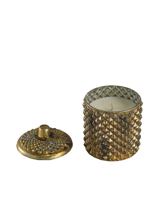 Artekko Candle Holder suitable for Tealights Metal in Gold Color 10.2x10.2x15.2cm 1pcs