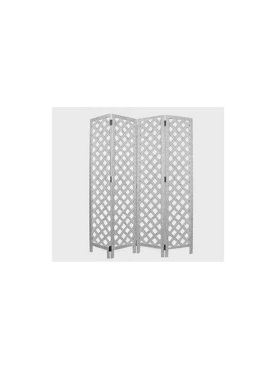 Zaros Διακοσμητικό Παραβάν Ξύλινο με 4 Φύλλα 160x180cm